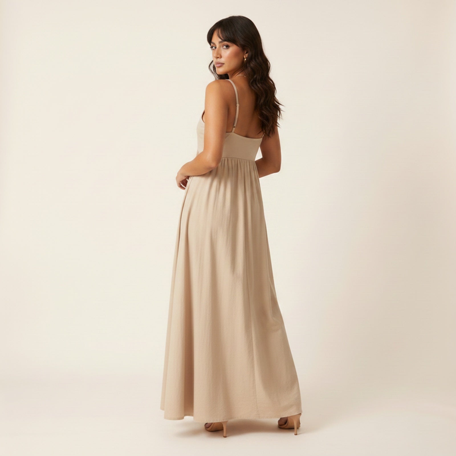 Haven | Women's Cotton A-Line Maxi - Back View