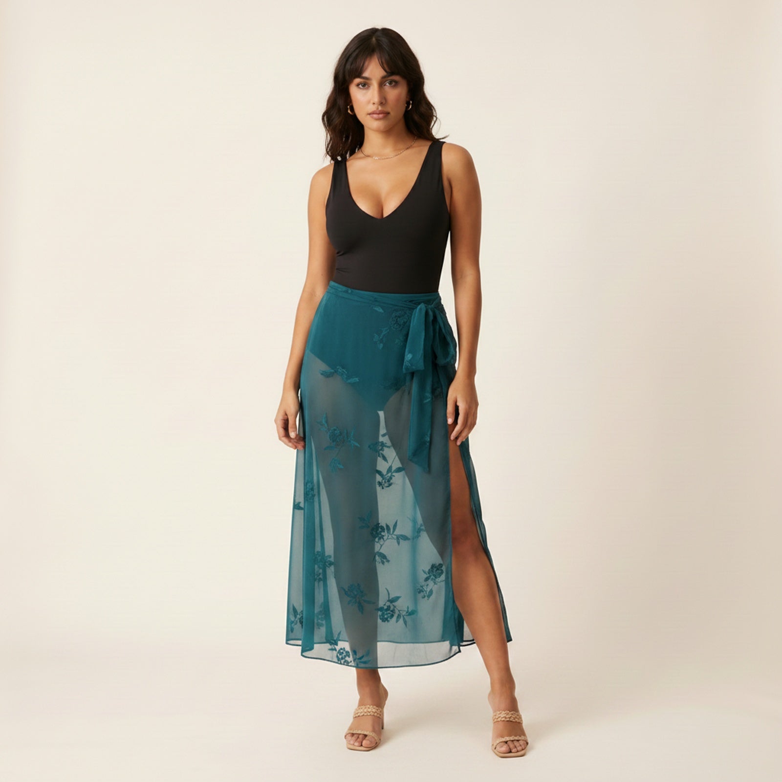 Isla | Women's Chiffon Beach Skirt - Hero Front