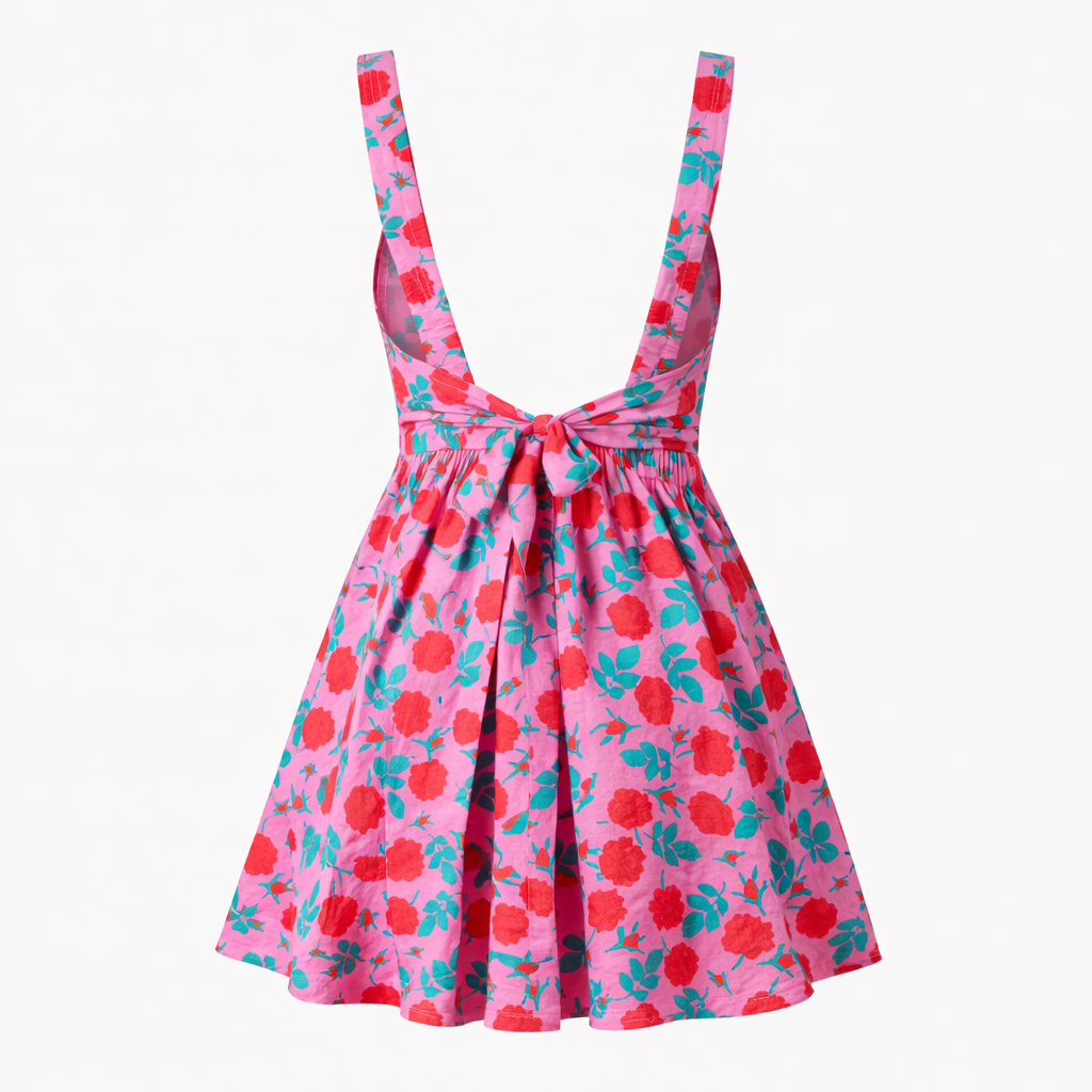 Women’s Rose Floral Structured Romper - Fitted