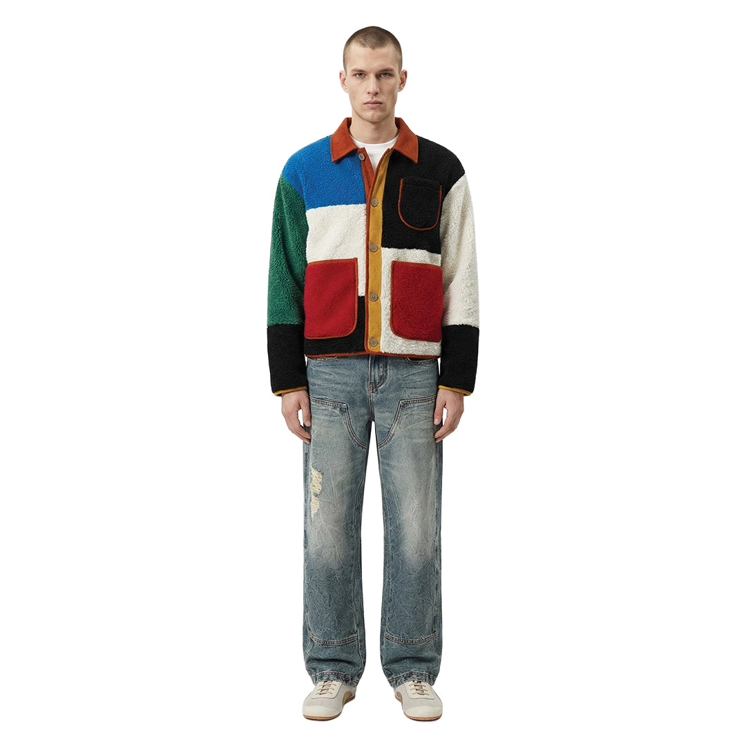Patchwork Cargo Denim Jacket