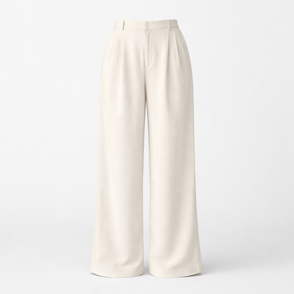 Women’s White Wide Leg Trousers - Structured