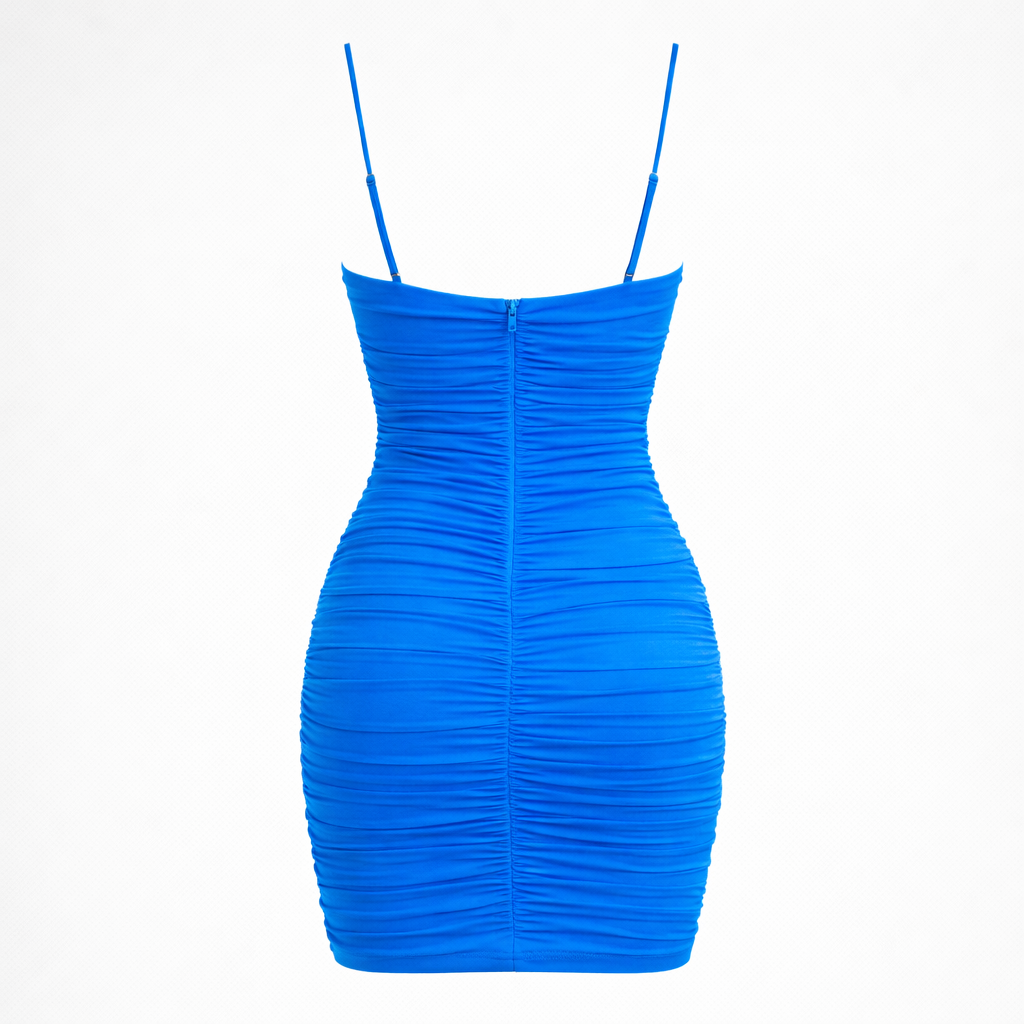 Women’s Ocean Blue Structured Mini Dress - Clean Cut