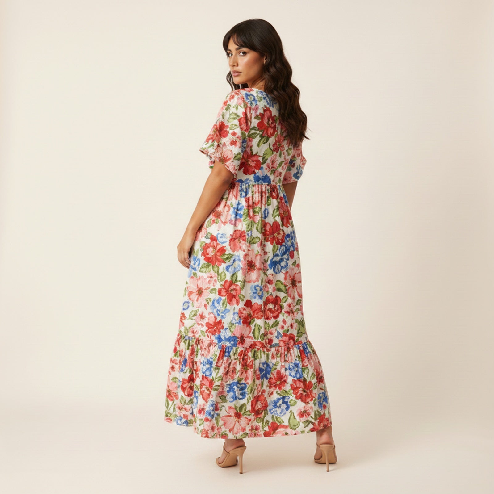Meadow | Women's Cotton Maxi Dress - Back View