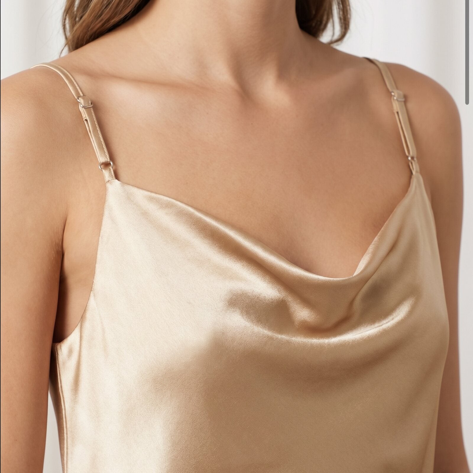 "Glow" Satin Cowl Neck Cami