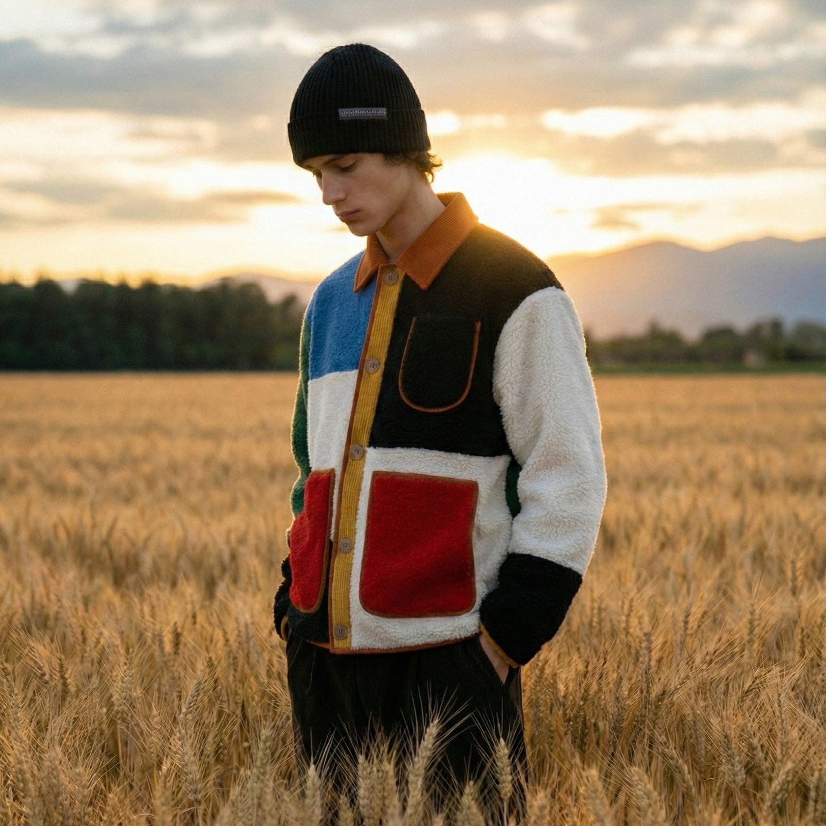 Patchwork Cargo Denim Jacket