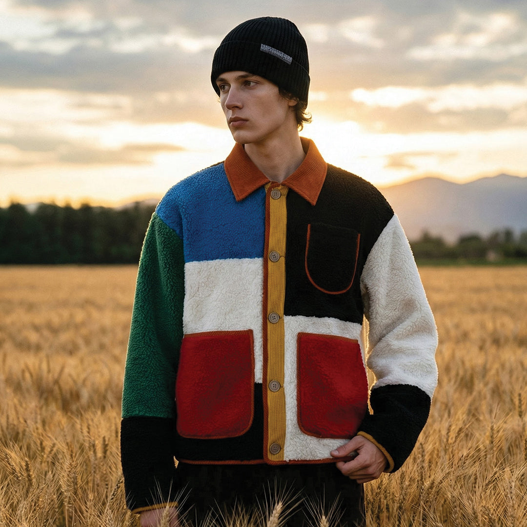 Patchwork Cargo Denim Jacket