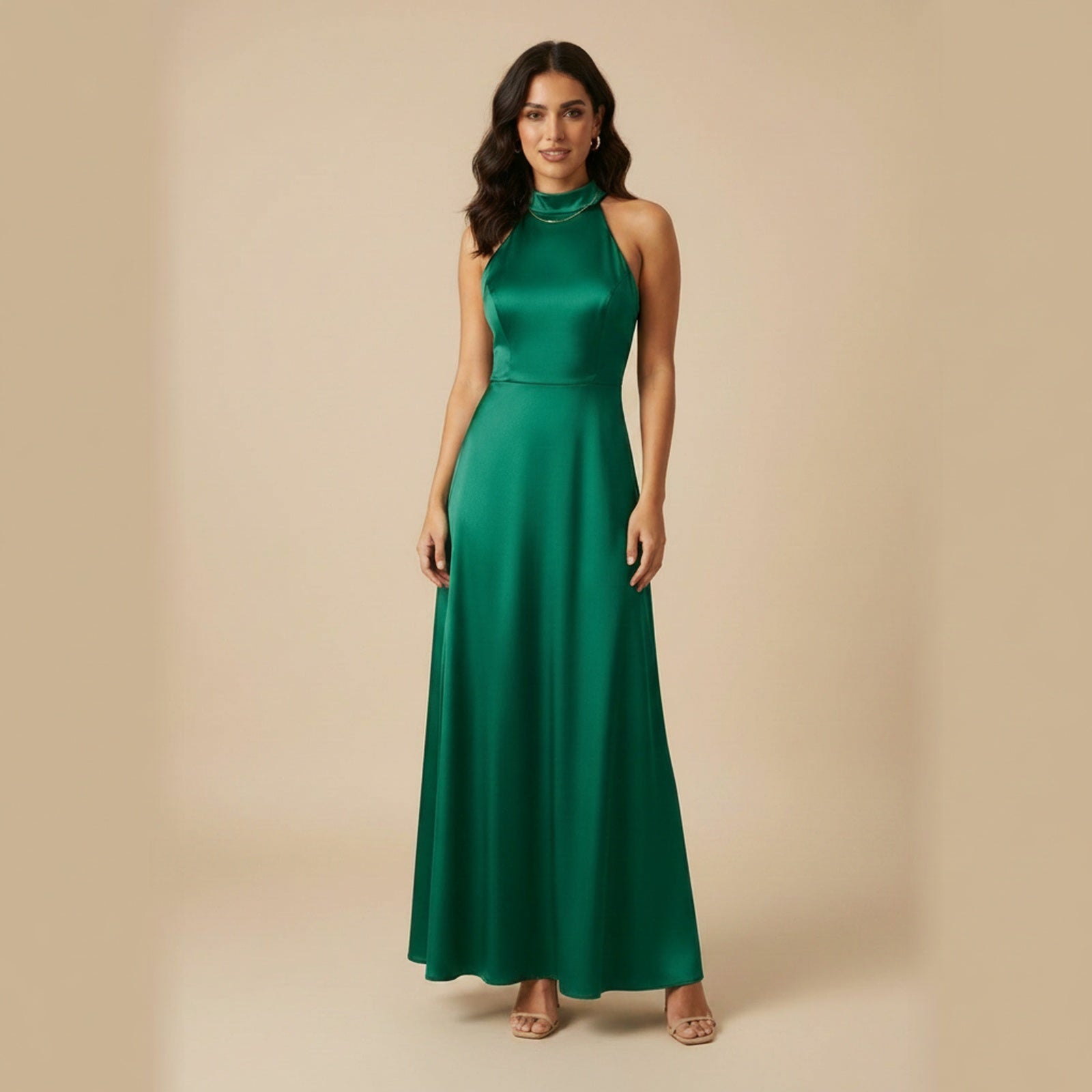 Red Carpet Halter Maxi Dress - Emerald