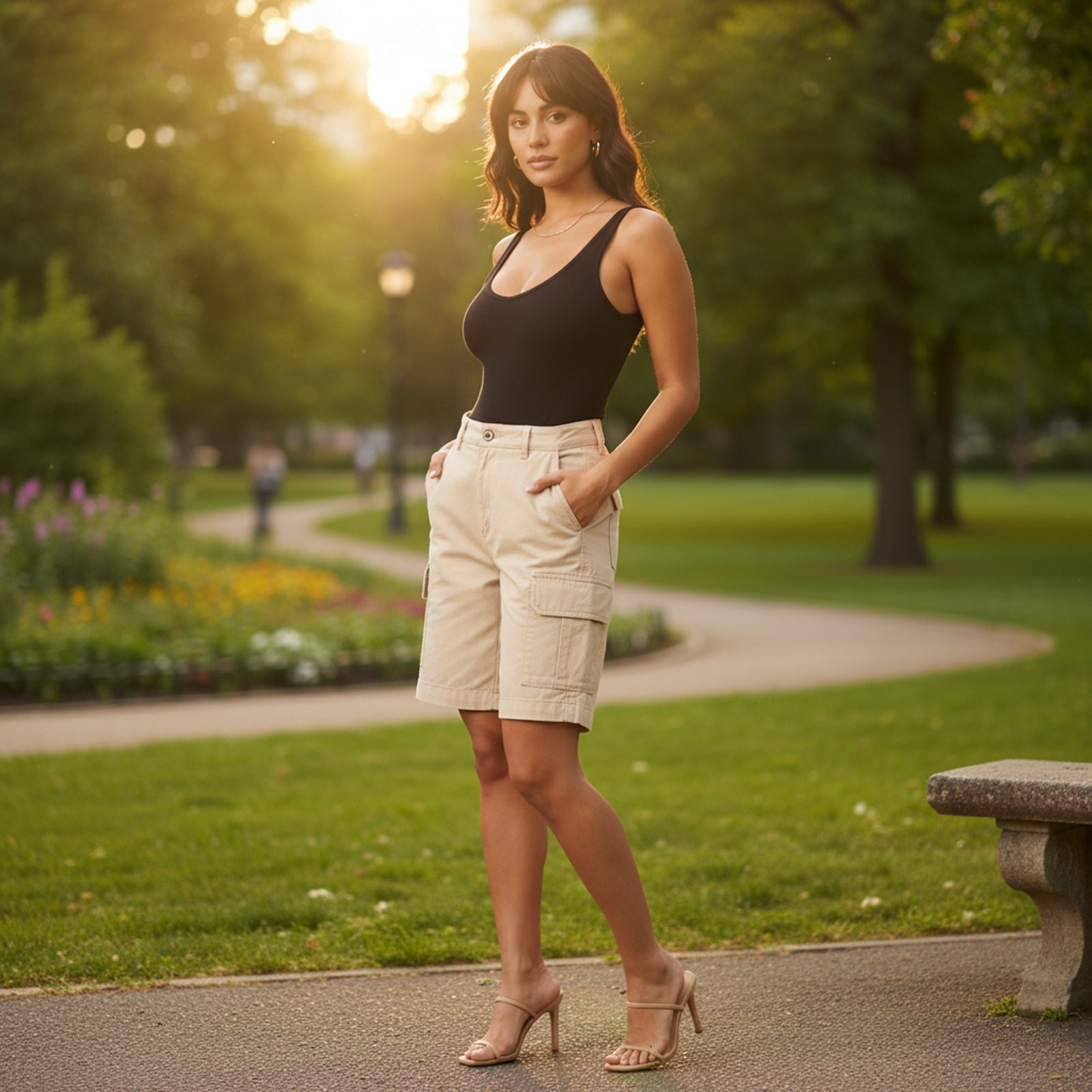 Scout | Women's Cotton Cargo Shorts - Lifestyle Editorial