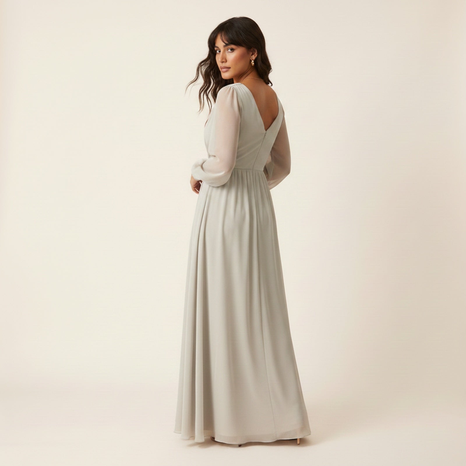 Seraphina | Women's Chiffon Maxi Dress - Back View
