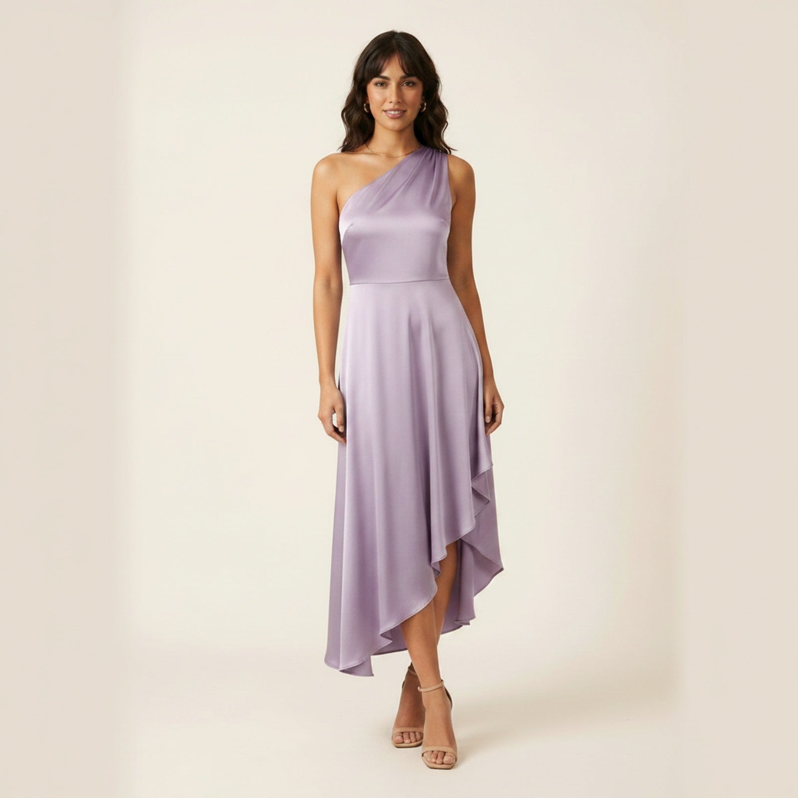 Side Story Asymmetric Midi Dress - Lilac