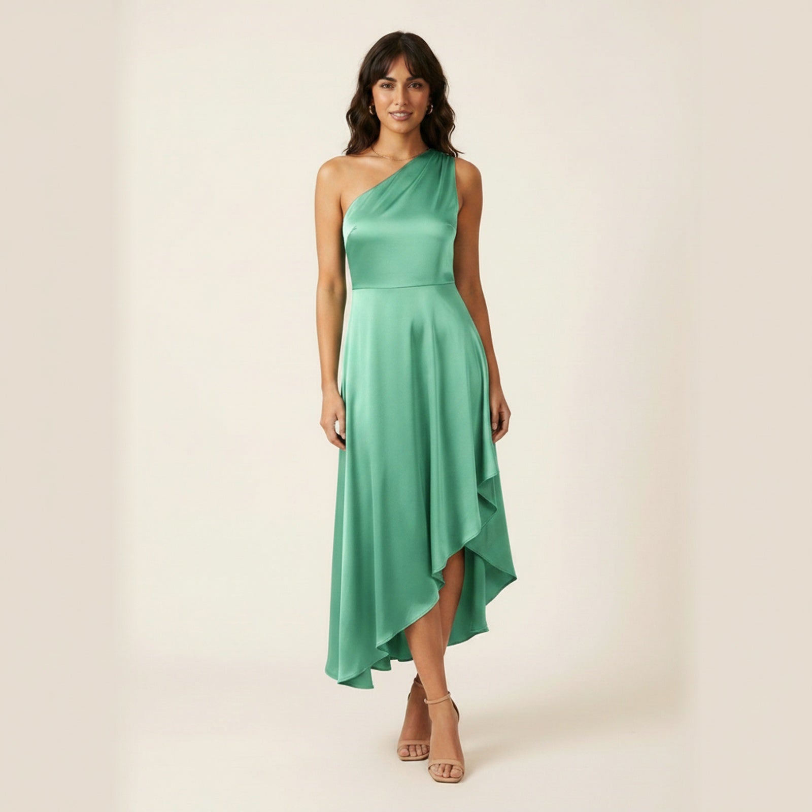 Side Story Asymmetric Midi Dress - Mint