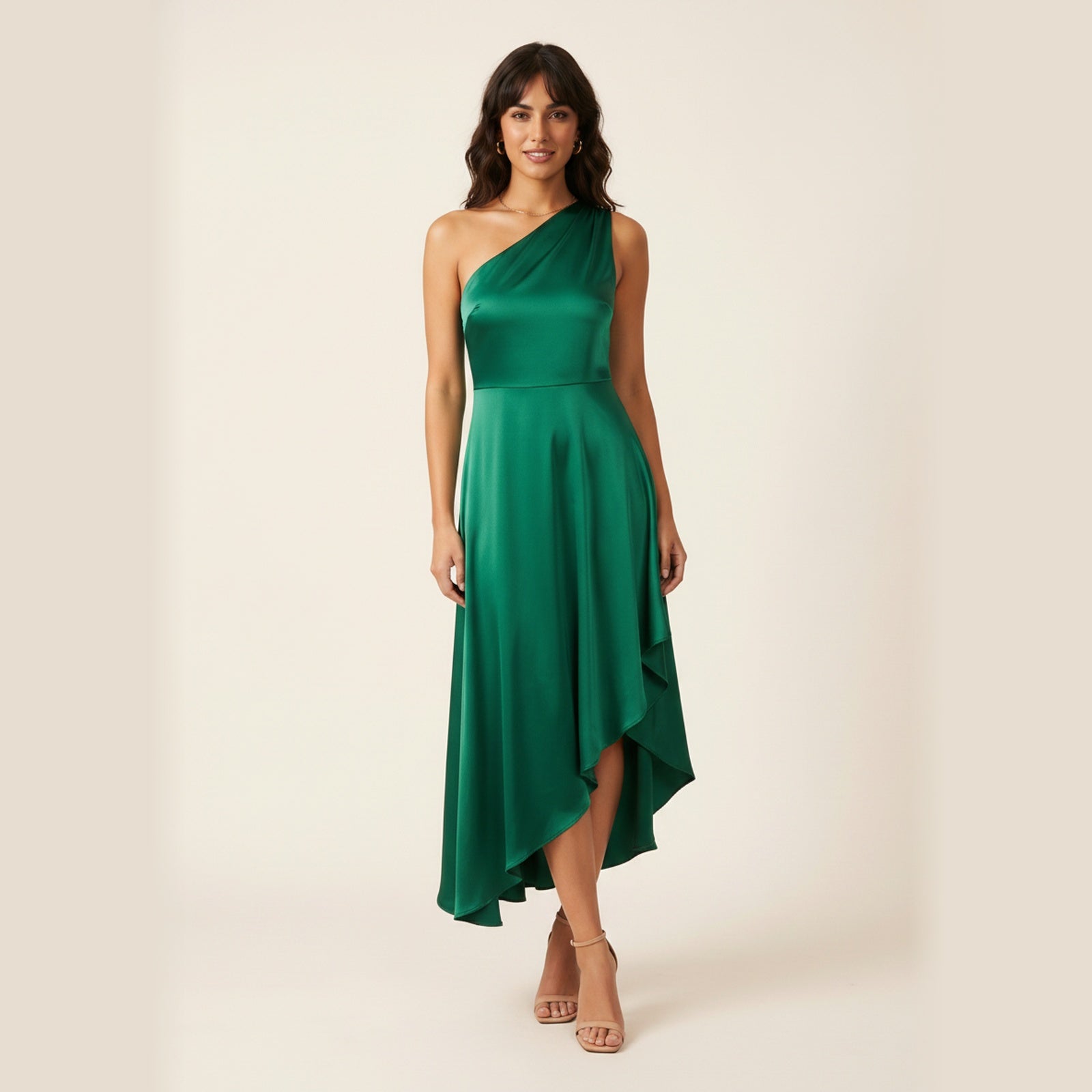 Side Story | Women's Asymmetric Midi Dress - Hero Front
