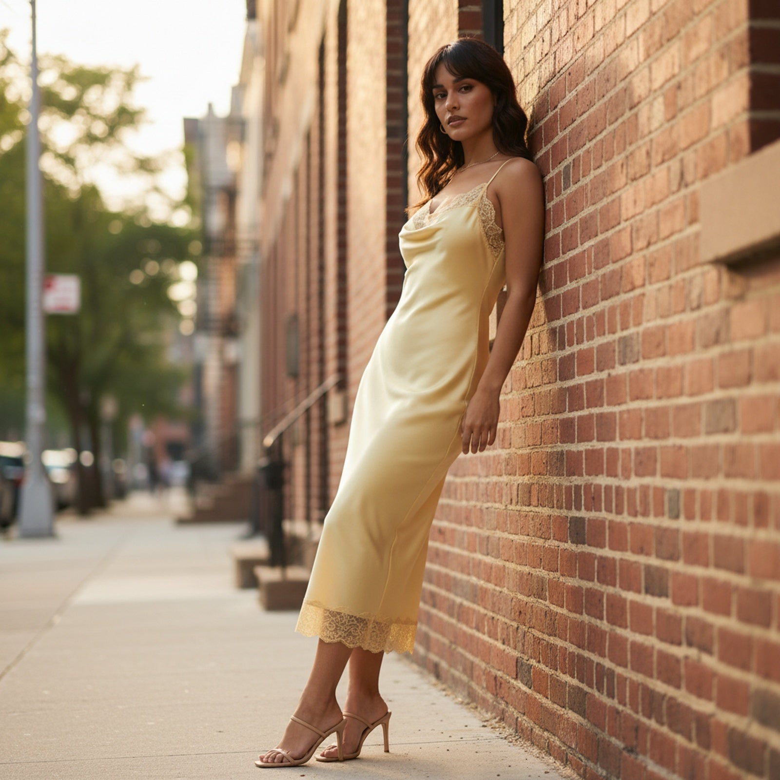 Soft Touch | Women's Lace-Trim Slip Dress - Lifestyle Editorial