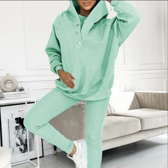 Ensemble™ | 3-Piece Women's Set with Hoodie, Slim Vest, and Pants