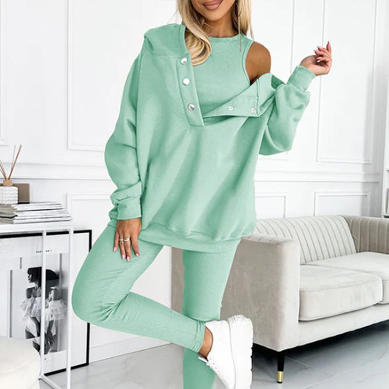Ensemble™ | 3-Piece Women's Set with Hoodie, Slim Vest, and Pants