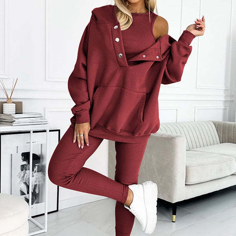 Ensemble™ | 3-Piece Women's Set with Hoodie, Slim Vest, and Pants