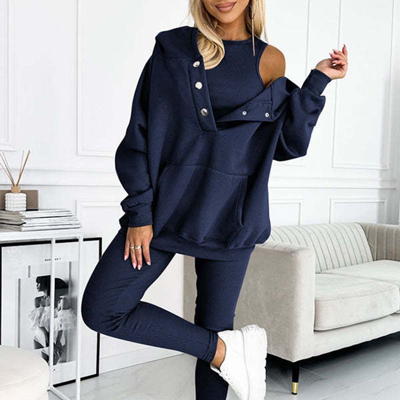 Ensemble™ | 3-Piece Women's Set with Hoodie, Slim Vest, and Pants