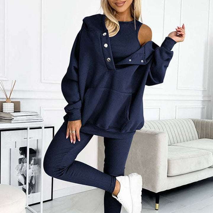 Ensemble™ | 3-Piece Women's Set with Hoodie, Slim Vest, and Pants