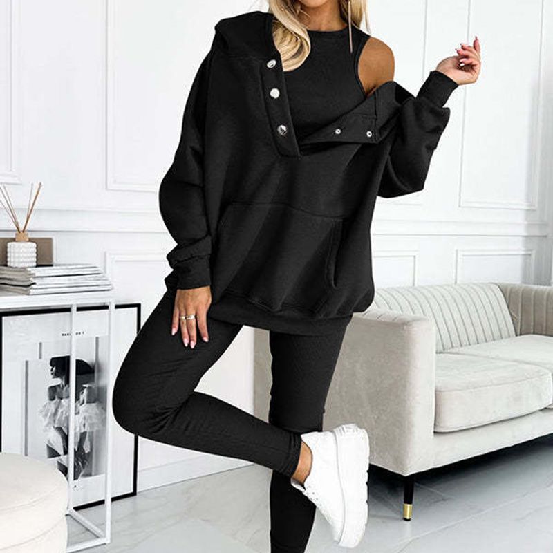 Ensemble™ | 3-Piece Women's Set with Hoodie, Slim Vest, and Pants