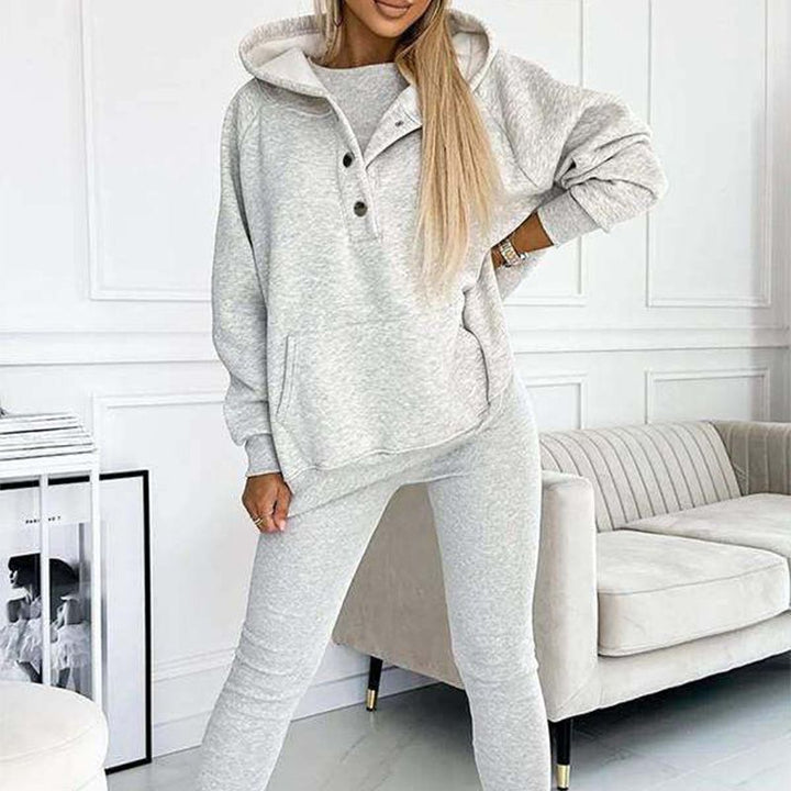 Ensemble™ | 3-Piece Women's Set with Hoodie, Slim Vest, and Pants