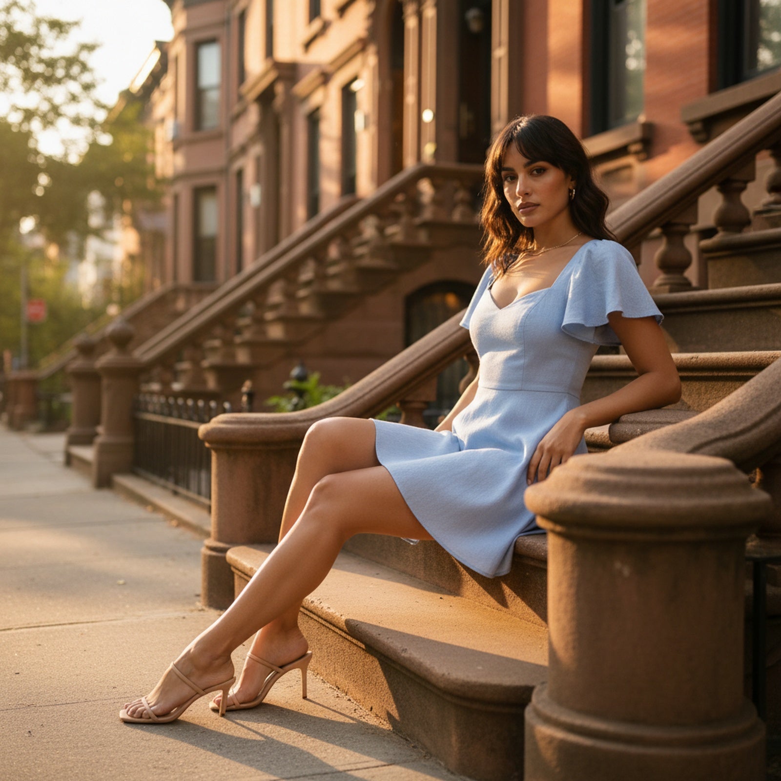 Sweet Escape | Women's Flutter Sleeve Mini Dress - Lifestyle Editorial