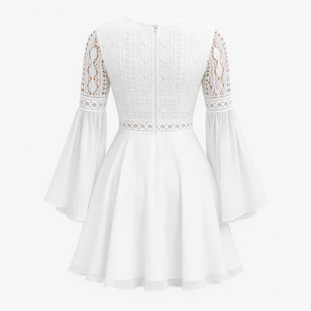 Women’s White Sleeveless Mini Dress - Halter Neck