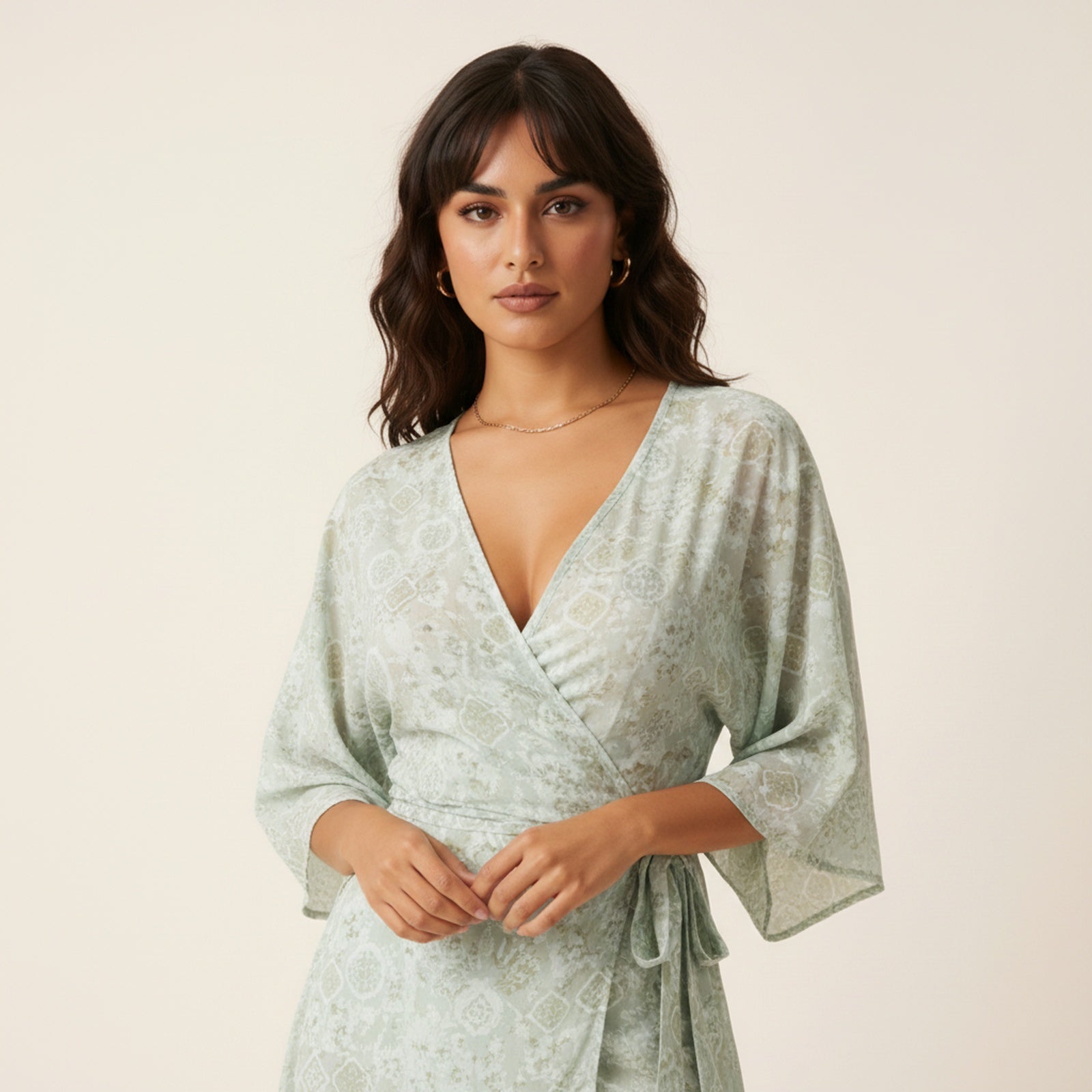 Tahiti | Women's Cotton Blend Up Dress - Detail Close-up