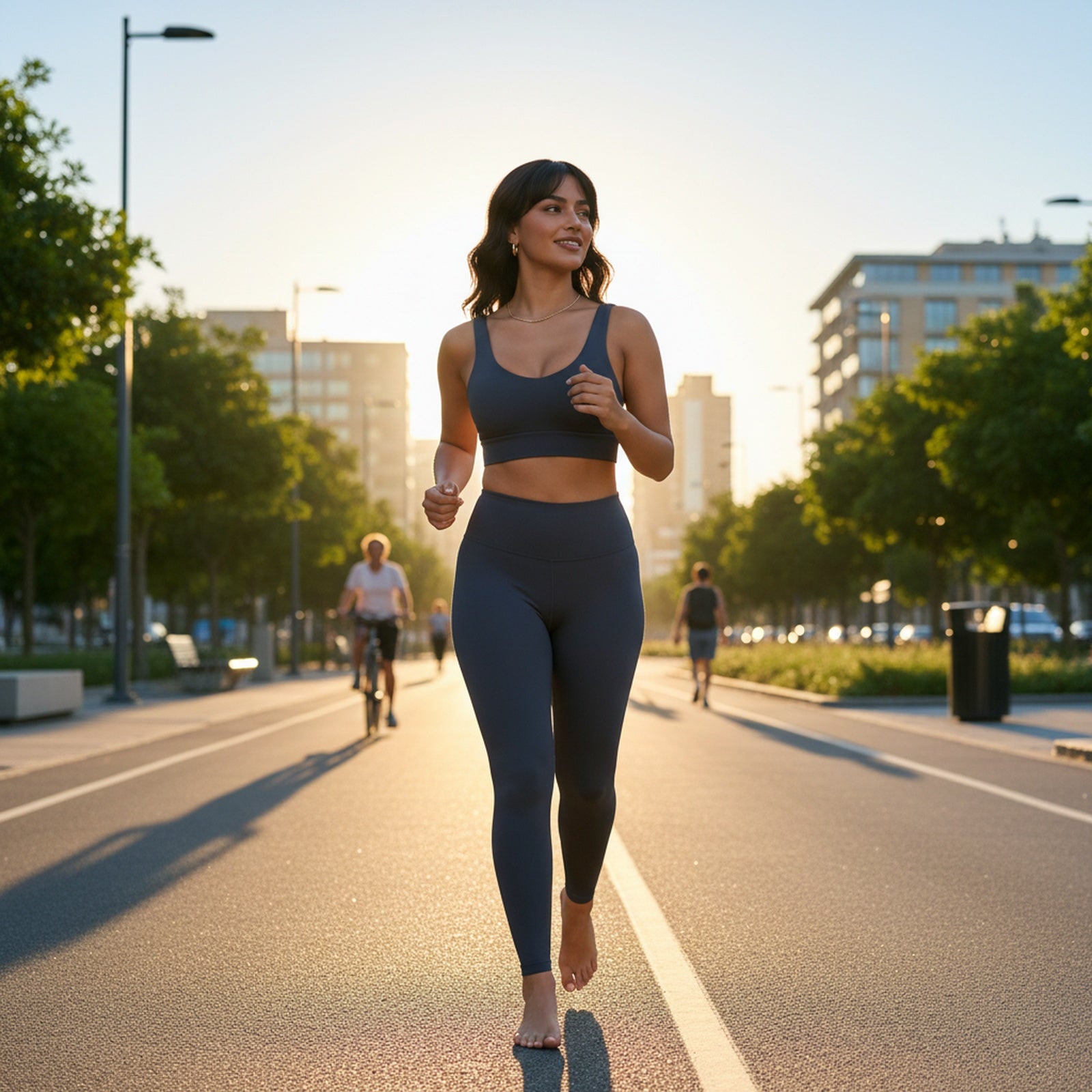 Tempo | Women's Nylon/Spandex Workout Set - Lifestyle Editorial