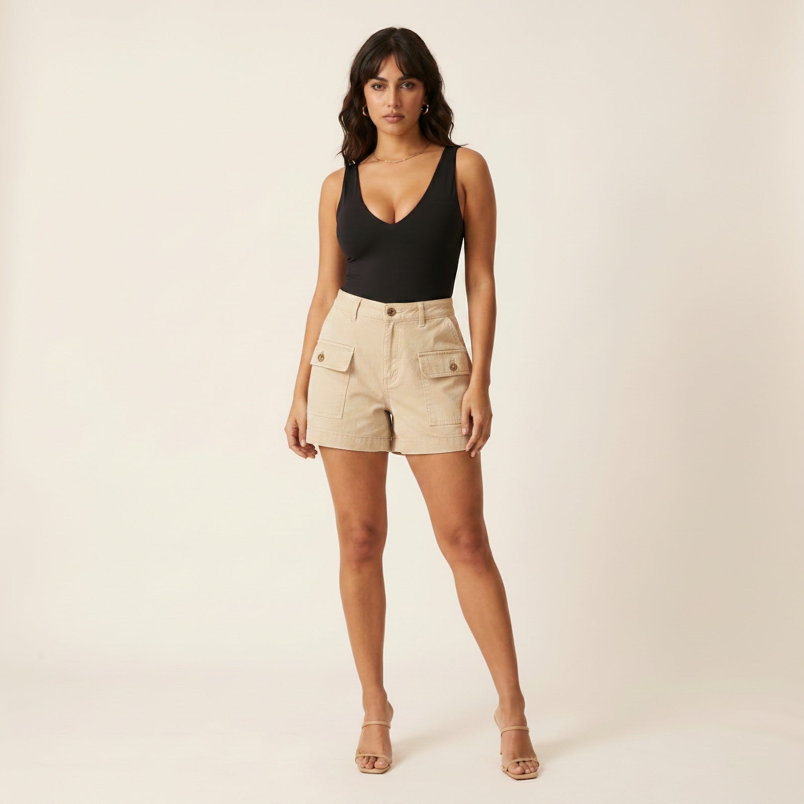 Terrain | Women's Cotton Twill Cargo Shorts - Hero Front