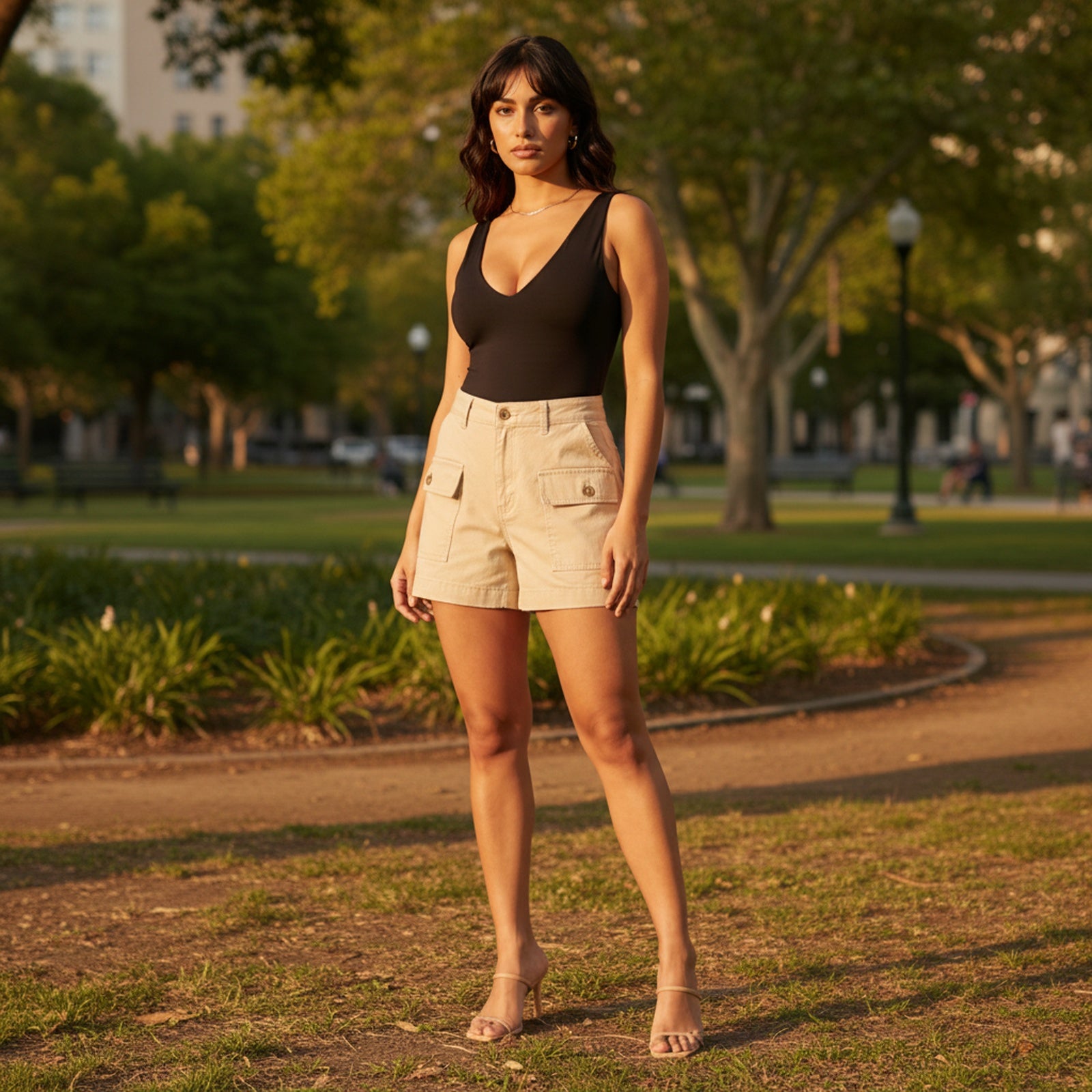 Terrain | Women's Cotton Twill Cargo Shorts - Lifestyle Editorial