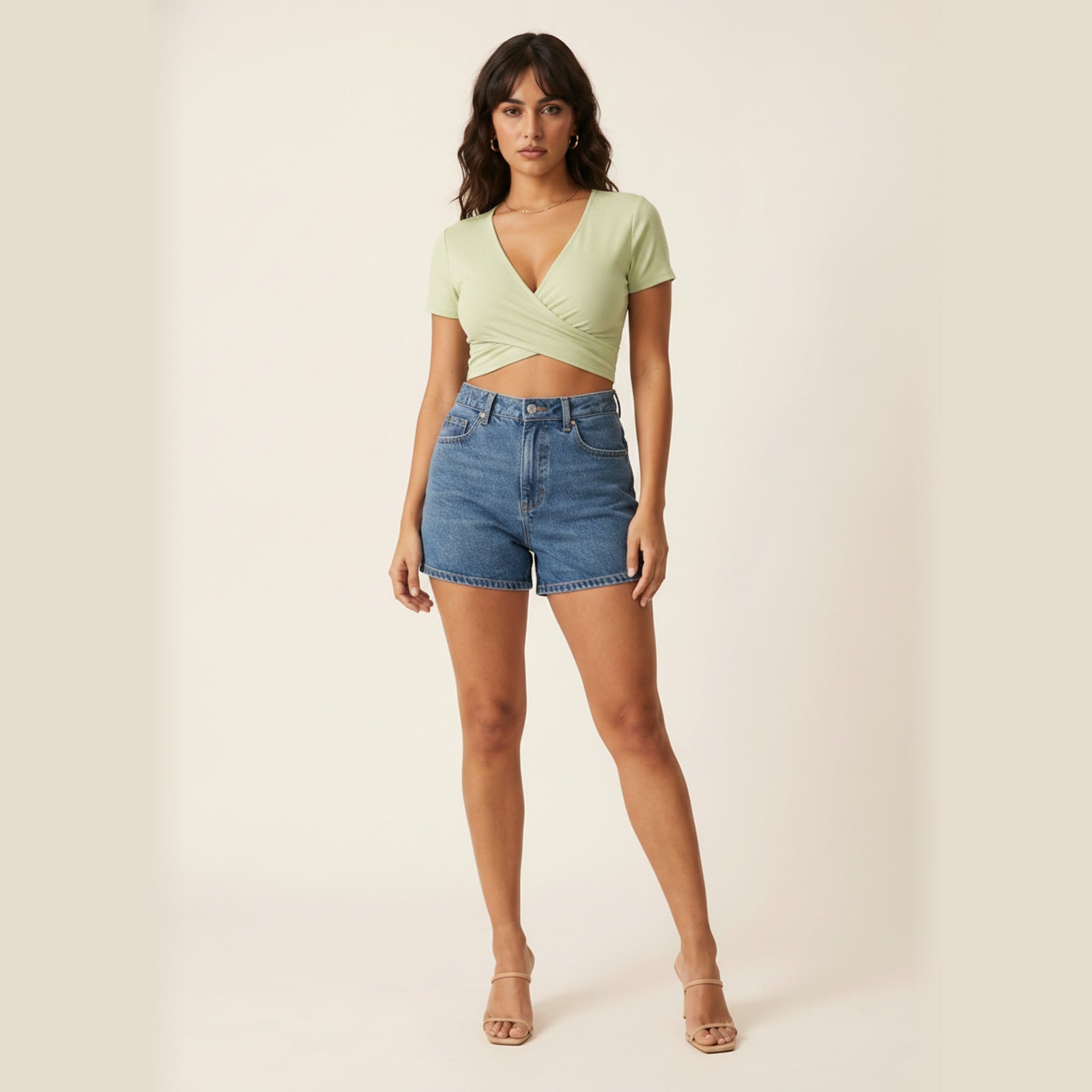 Twist | Women's Wrap Front Crop Top - Hero Front