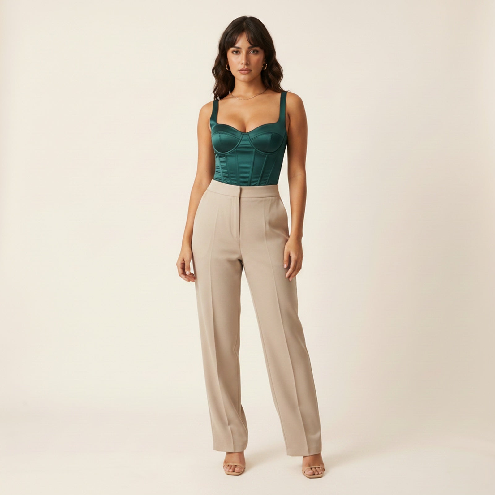 Valeria | Women's Satin Corset Top - Hero Front