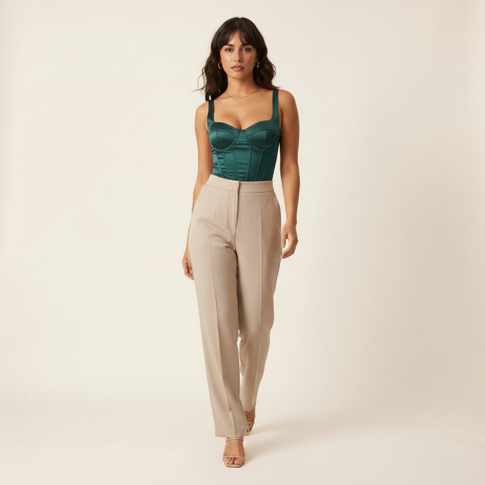 Valeria | Women's Satin Corset Top - Movement