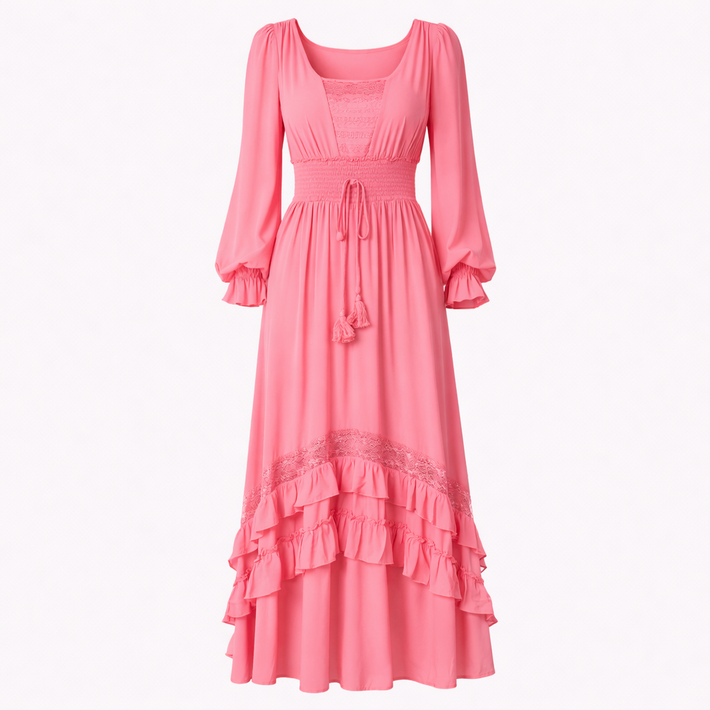 Women’s Coral Flowing Maxi Dress - Full Length