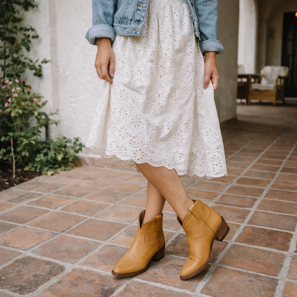 Women’s Natural Everyday Ankle Boots - Round Toe