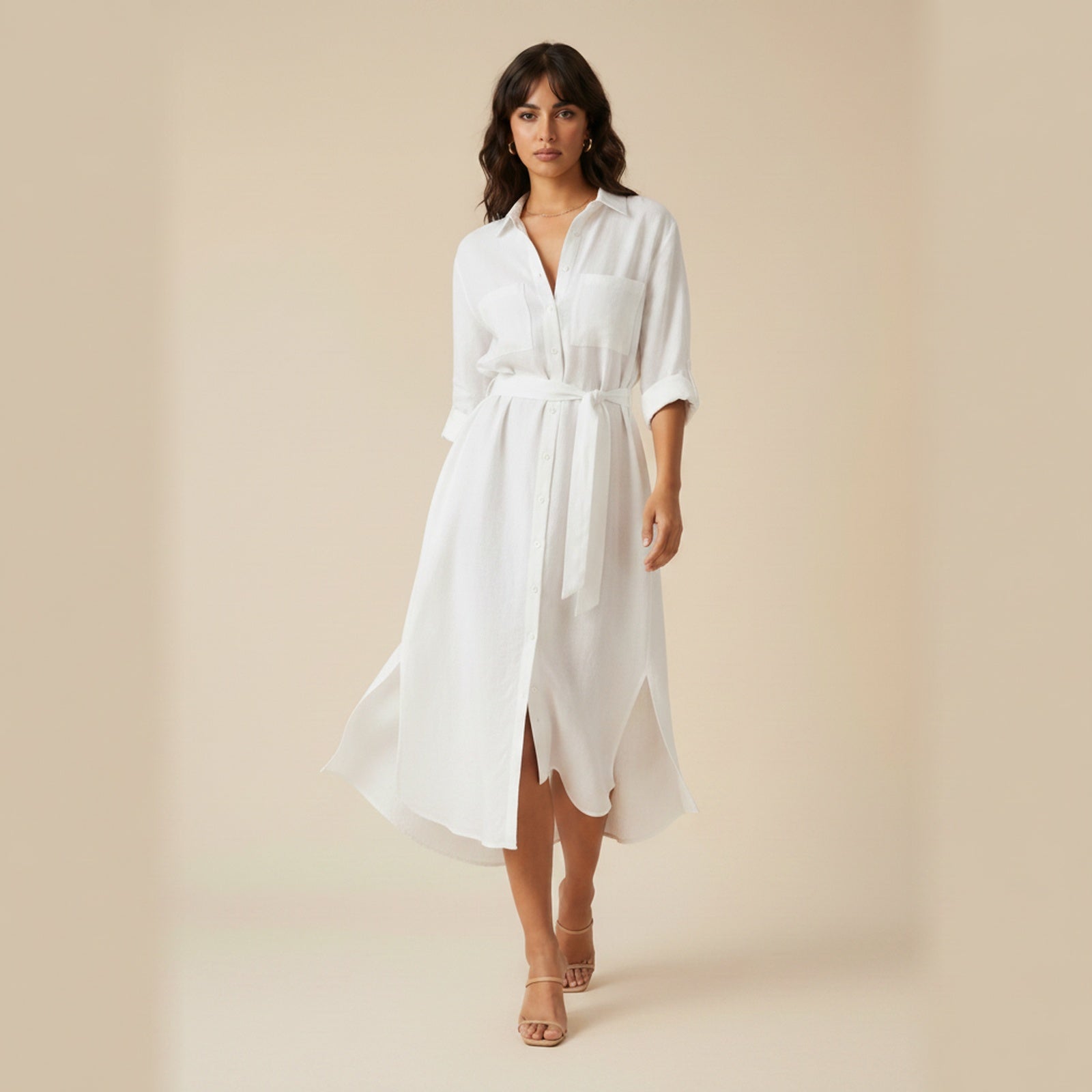 Wanderlust | Women's Oversized Linen Shirt Dress - Movement