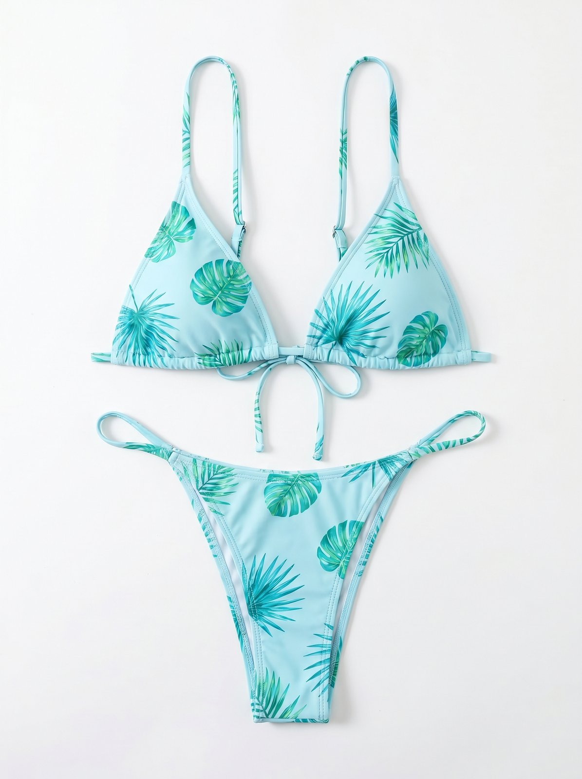 Tropicana String Bikini Set - Icy Blue